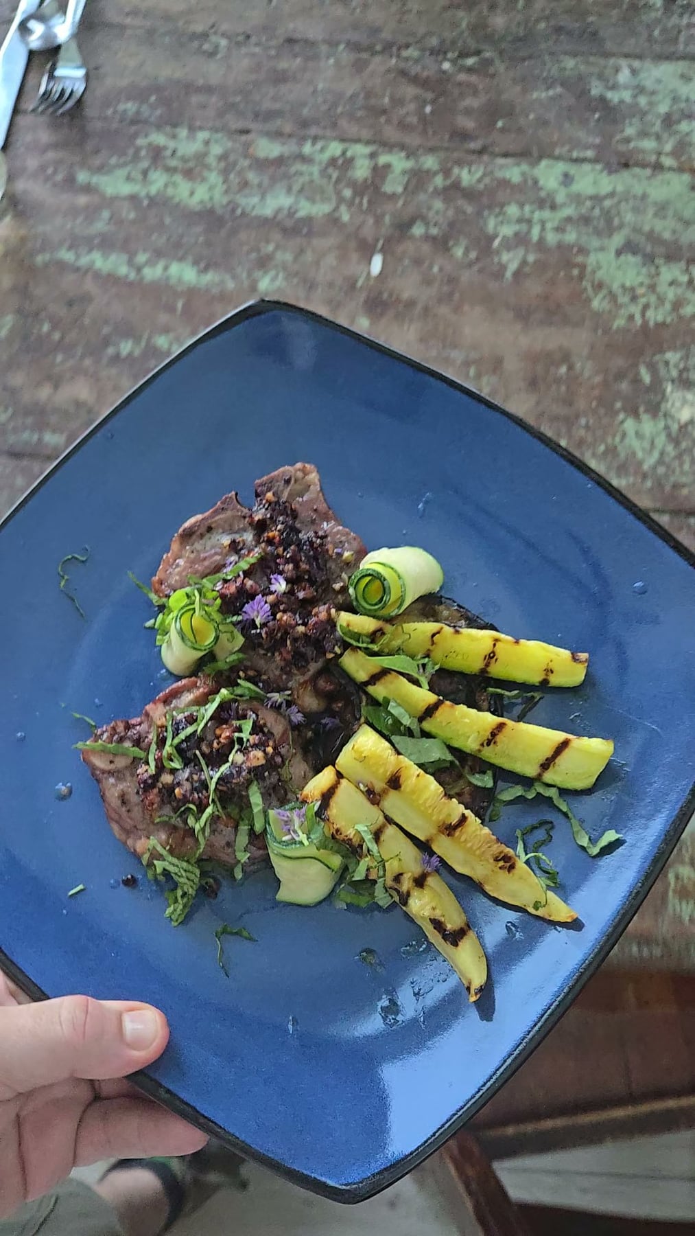 Grilled squash and seasonal vegetables
